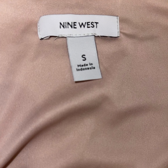 Nine West Long Sleeve V-Neck Button Front Blouse- Color: Faint Whisper- Small - Picture 6 of 7